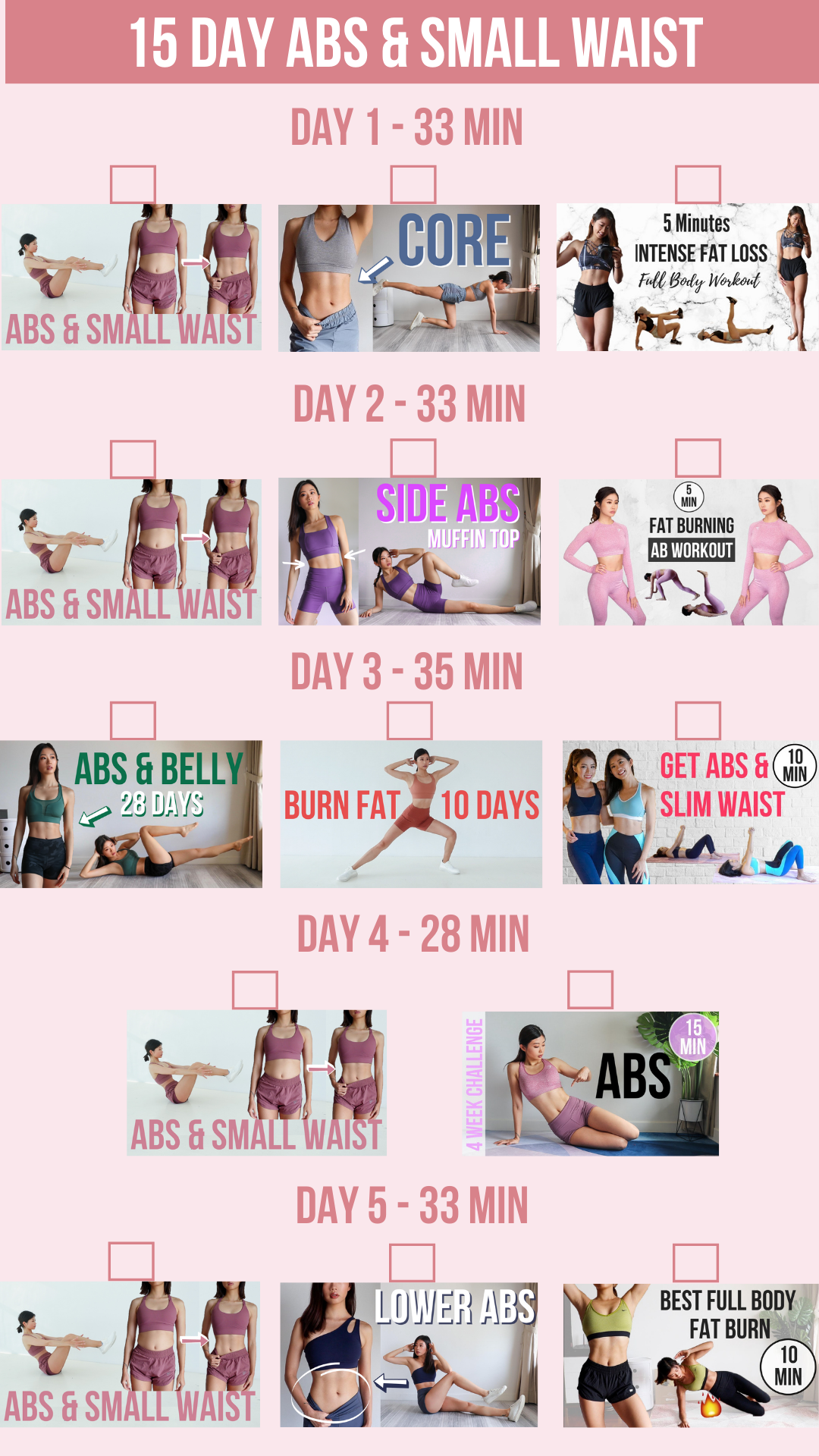 The Best 3 Day Tiny Waist Workout (+ Free Printable)